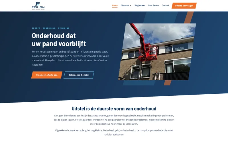 Website van Feriongroep met een pagina voor Losser, gebouwd door FayLux Media
