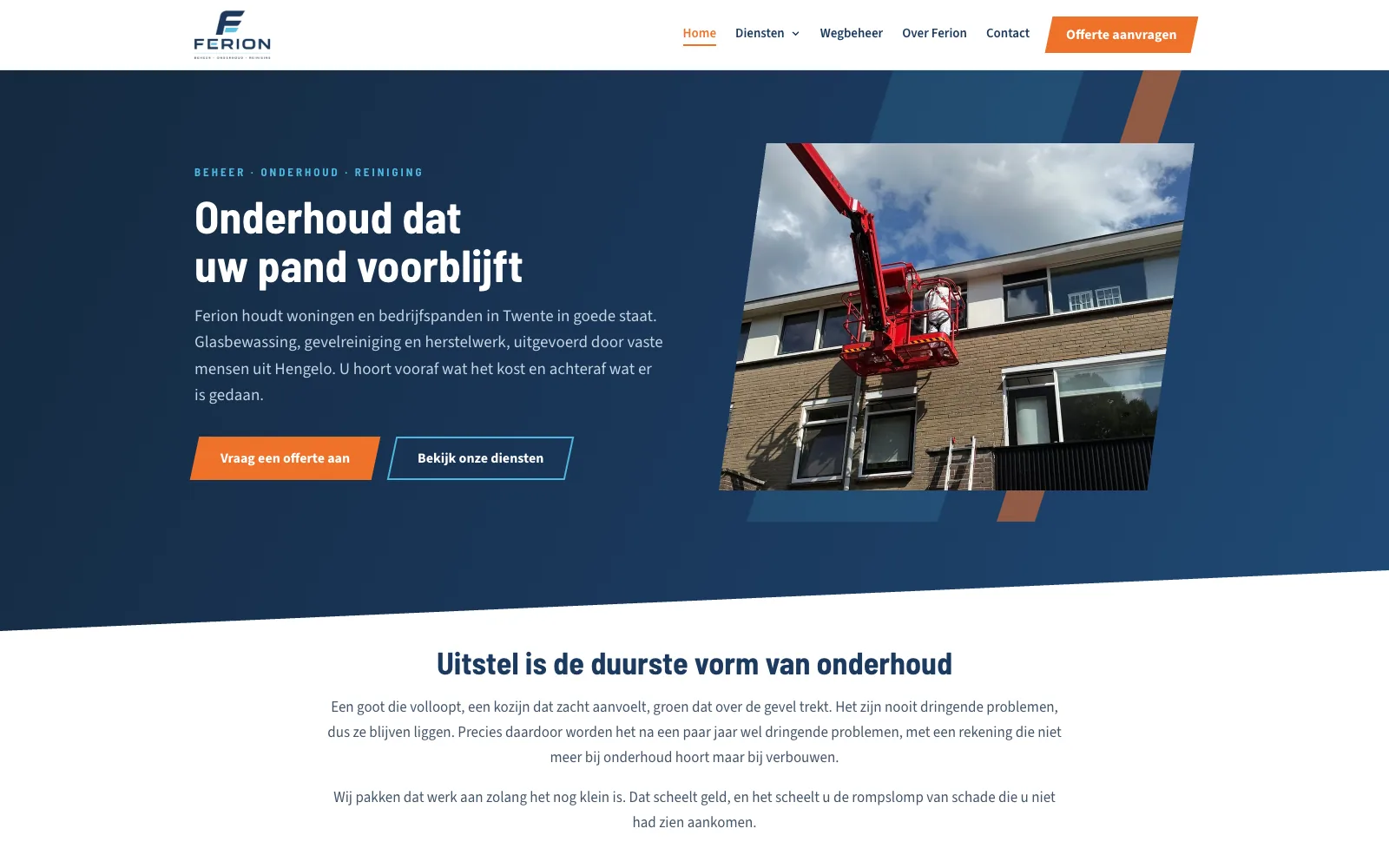 Website van Feriongroep, beheer en onderhoud in Twente
