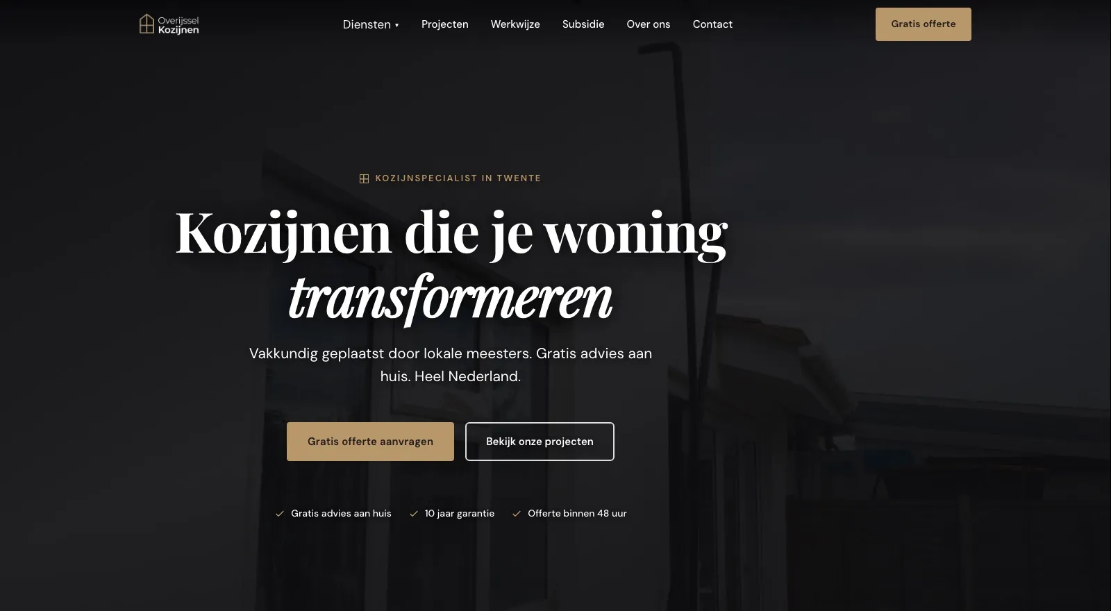 Website die ik bouwde voor Overijssel Kozijnen