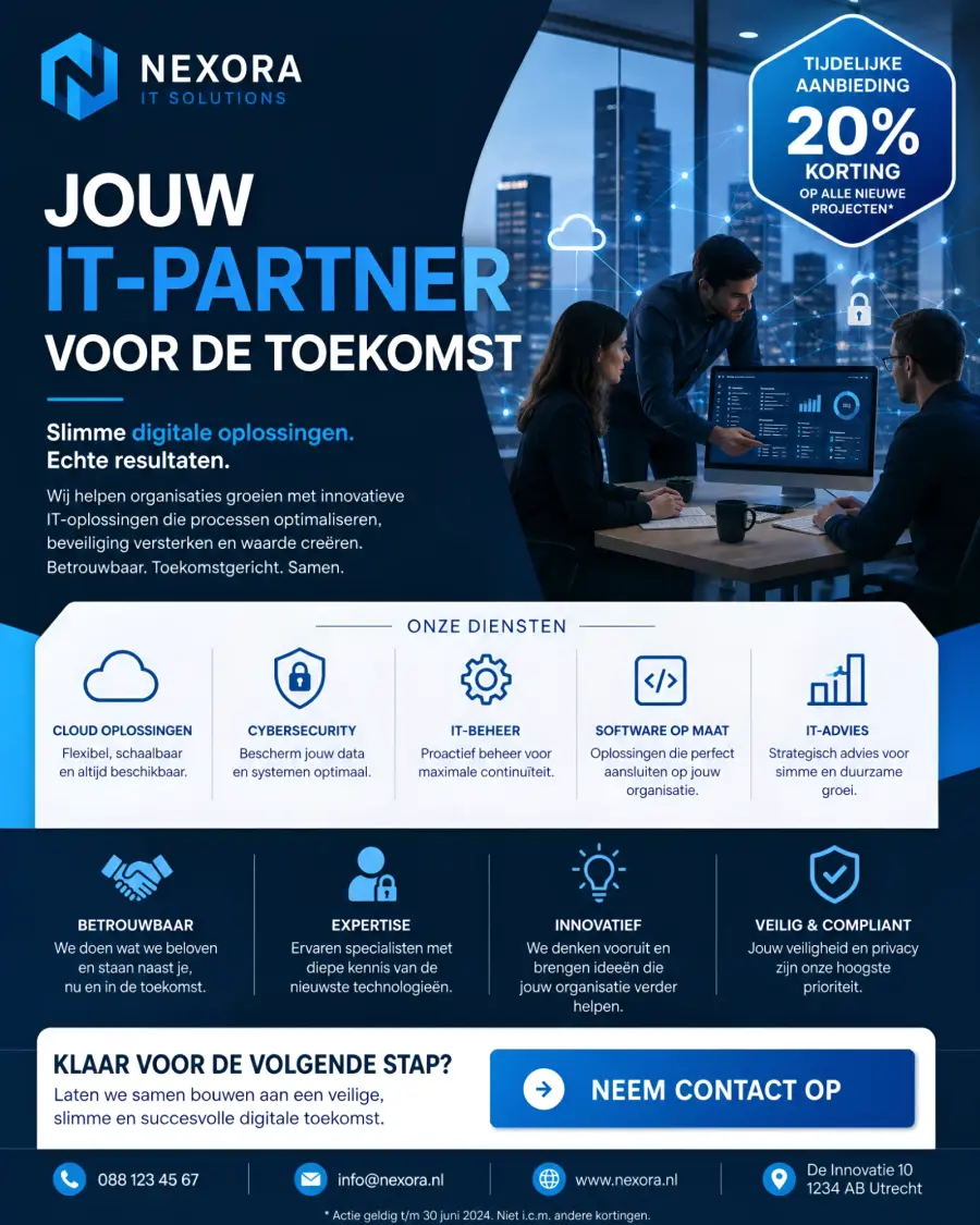 Content poster voor een IT-bedrijf: diensten en tijdelijke aanbieding