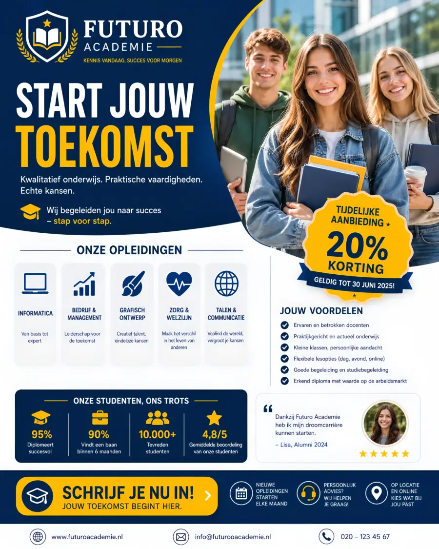 Content poster voor een opleider: opleidingen met inschrijfactie